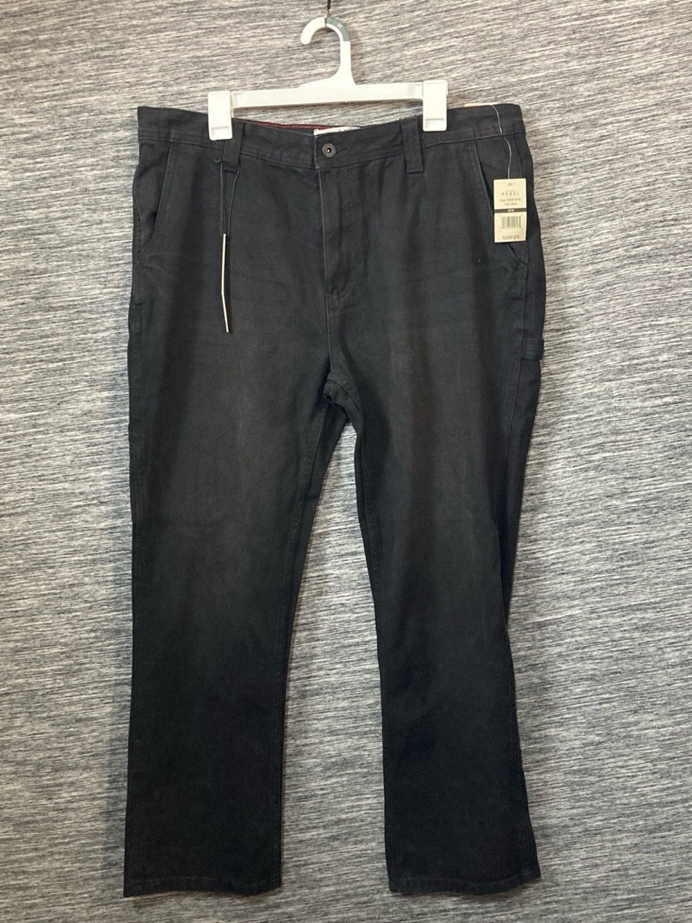 Artful Rebel Men’s Black Relaxed Straight Fit Men's Carpenter Utility Pant Jeans